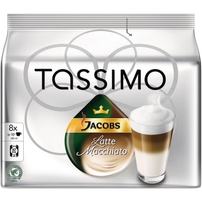 Кофе в капсулах (Т-Диски) Tassimo Jacobs Latte Macchiato, 8 порций