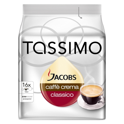 Кофе в капсулах (Т-Диски) Tassimo Jacobs Caffe crema, 16 порций