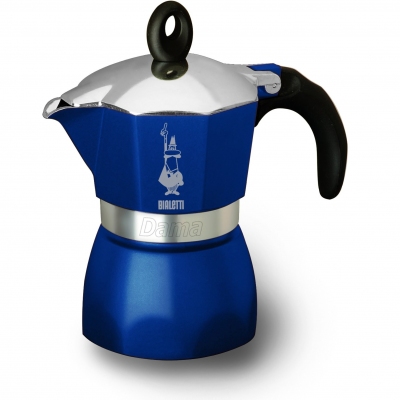 Гейзерная кофеварка Bialetti (Биалетти) Dama Glamour 3 порции (синий)