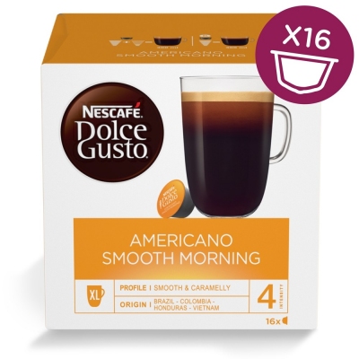 Кофе в капсулах Nescafe Dolce АМЕРИКАНО SMOOTH MORNING, 16 капсул