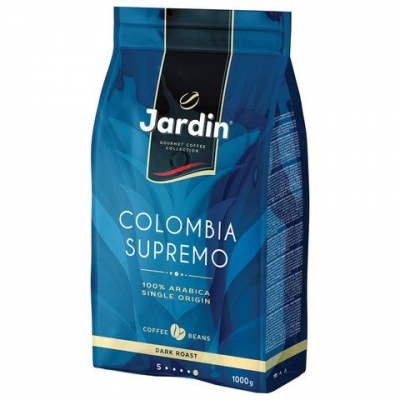 Кофе в зернах Jardin Colombia Supremo, арабика, 1 кг