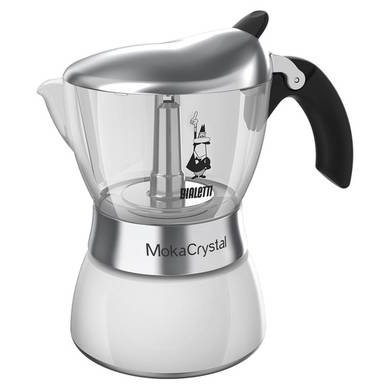 Гейзерная кофеварка Bialetti (Биалетти) Moka Crystal белая 6 порций